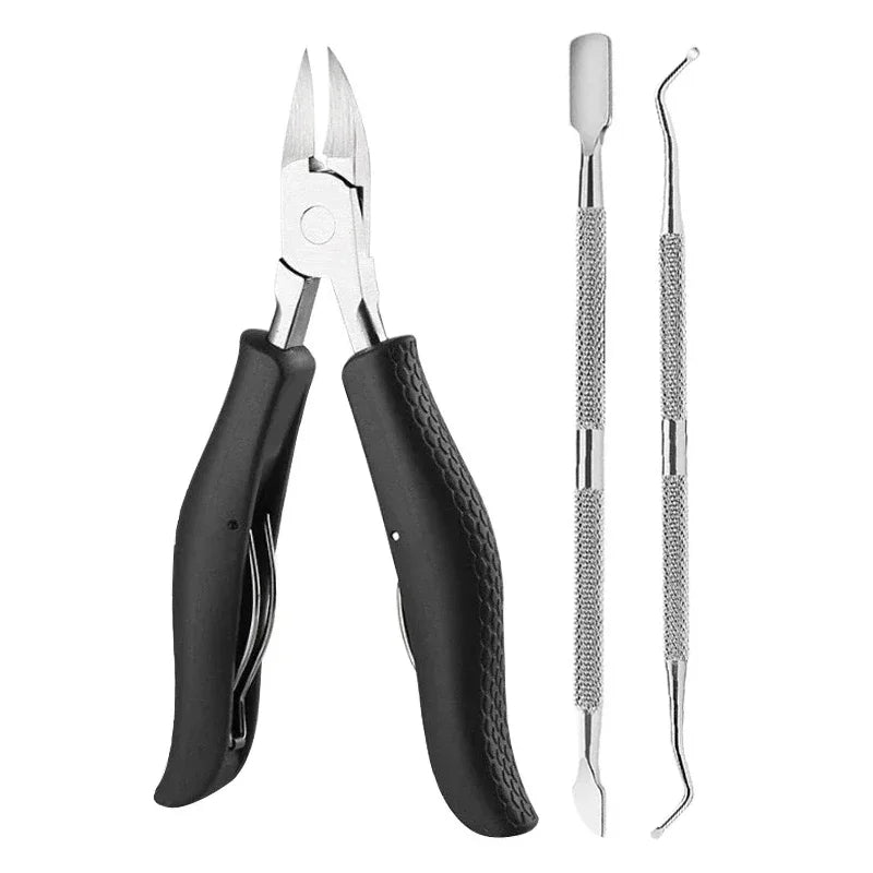 Nail Clipper Set for Ingrown Toenails — Paronychia Correction Nippers, Pedicure & Manicure Tools with Dead Skin Scissors