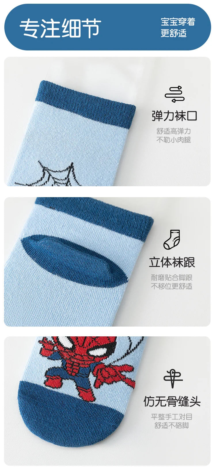 5 Pairs Spiderman Cotton Socks for Kids – Iron Man, Hulk, Thor Anime Boys Short Socks, Cartoon Baby Spring & Summer Footwear