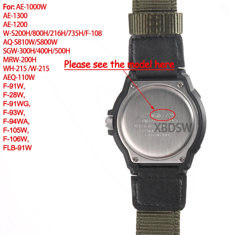 18mm Nylon Watch Band for Casio AE1200 AE1300 AE1000 AE1500 - Replacement Strap for A158W A159 MRW-200H SGW-300H PRG270 Watches