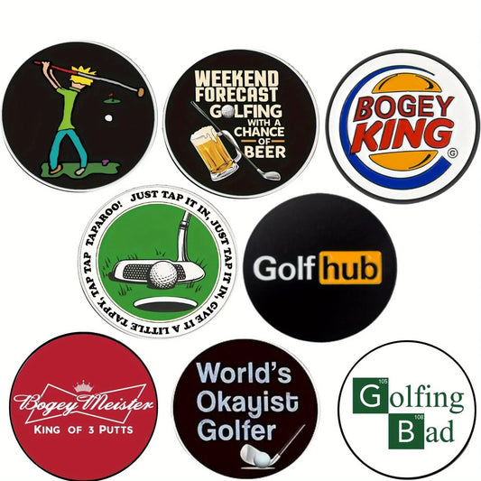 8-Piece Happy Gilmore Golf Ball Marker Set - Funny Golf Accessories and Gift for Men, Golfers, Birthdays, Retirement, and Father’s Day