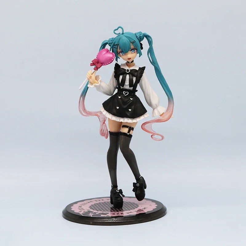 11cm Hatsune Miku Desktop Action Figure – Cute Neko T-Shirt Anime Figurine, Kawaii Girl Model Toy Gift