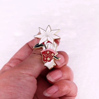 Bloodborne Hand Doll Enamel Pin – Flower Badge Brooch Jewelry for Gamers
