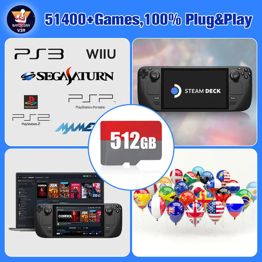 Batocera TF/Game Card — 70+ Emulators & 51,400+ Games for Steam Deck, Windows PC, Mac, Handheld Console, PS1/2/3, PSP, DC, MAME