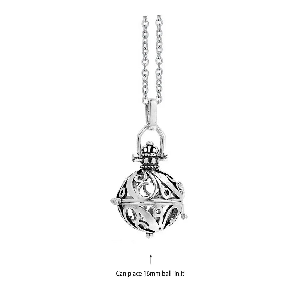 Vintage Mexico Angel Ball Chime Necklace – Antique Locket Aromatherapy Essential Oil Diffuser