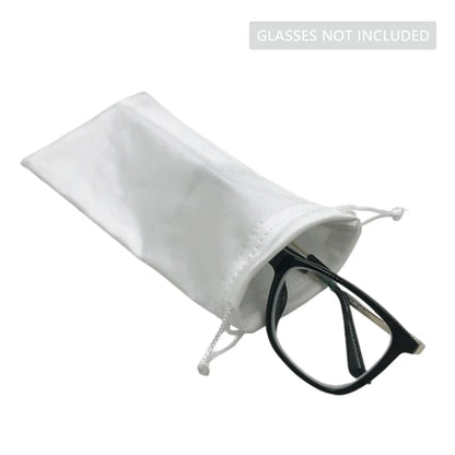 Microfiber Glasses Pouch – Soft Drawstring Eyewear Case 9×18cm, Solid Color Elastic Fabric Organizer