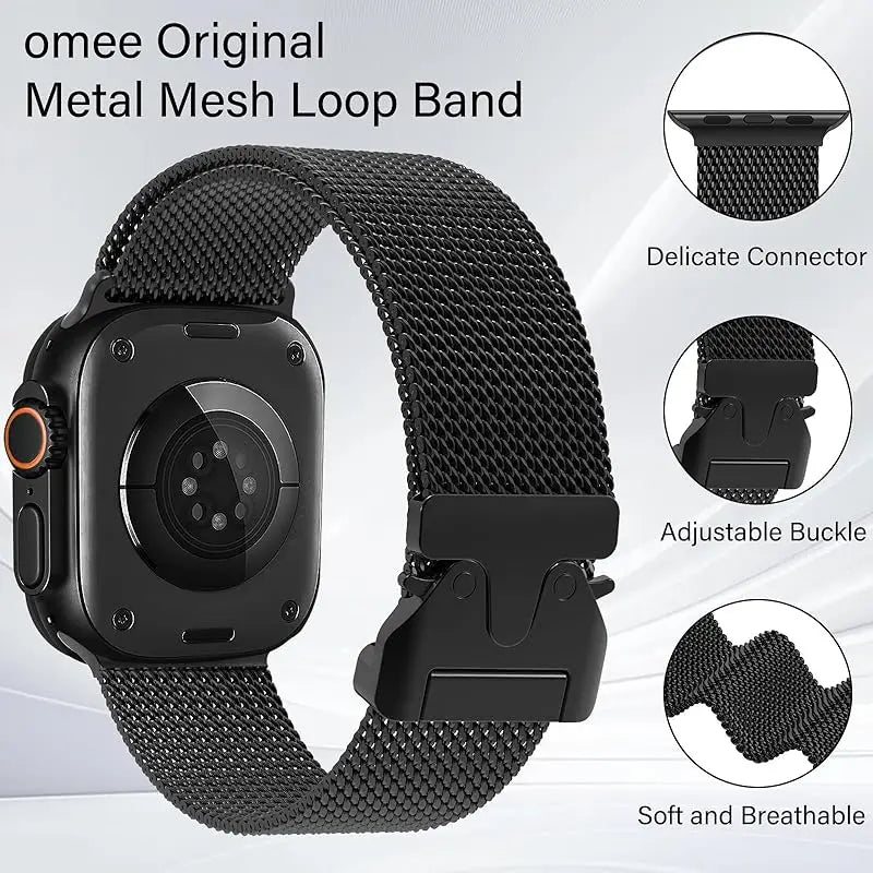 Milanese Loop Stainless Steel Strap for Apple Watch – Compatible with Ultra 2, Series 10/9/8/7/6/5/4 (38mm-49mm)