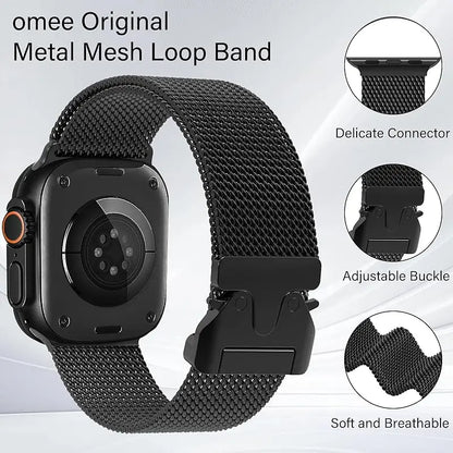 Milanese Loop Stainless Steel Strap for Apple Watch – Compatible with Ultra 2, Series 10/9/8/7/6/5/4 (38mm-49mm)