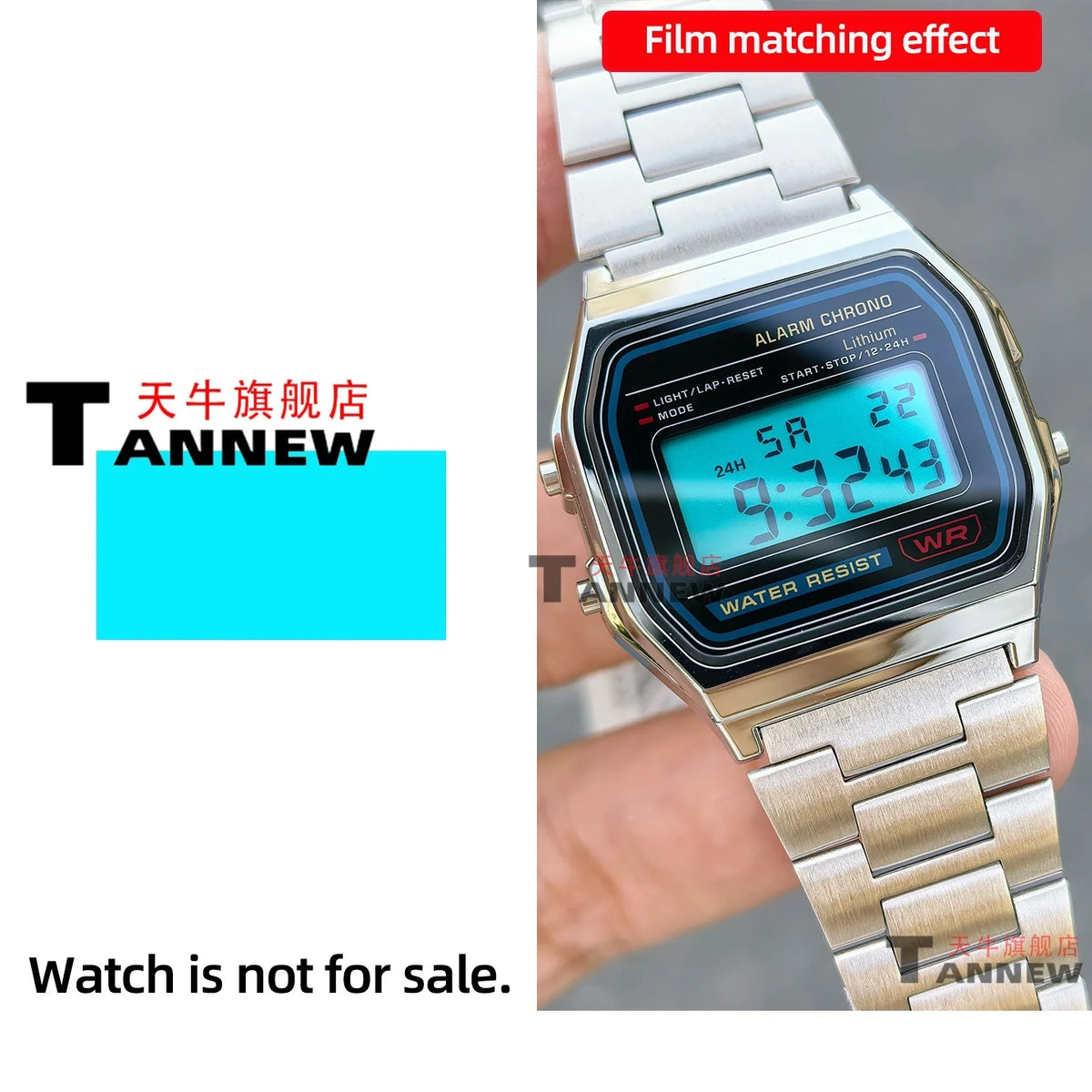 Casio F-91W A158W A168 Mod Kit - STN HD Display, Rainbow Gradient Display Sticker & Complete Watch Makeover Set