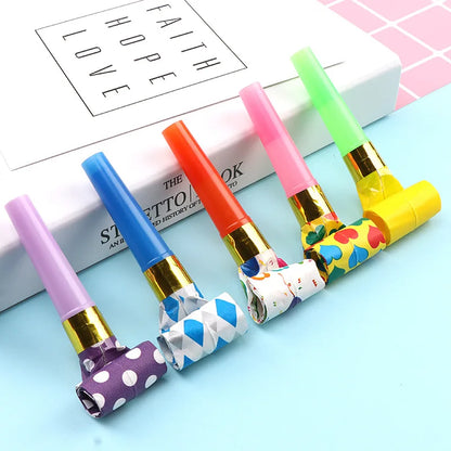30Pcs Colorful Party Blowout Whistles - Noise Maker Toys for Kids Birthday, Baby Shower Favors, Pinata Filler, Treasure Box Supplies
