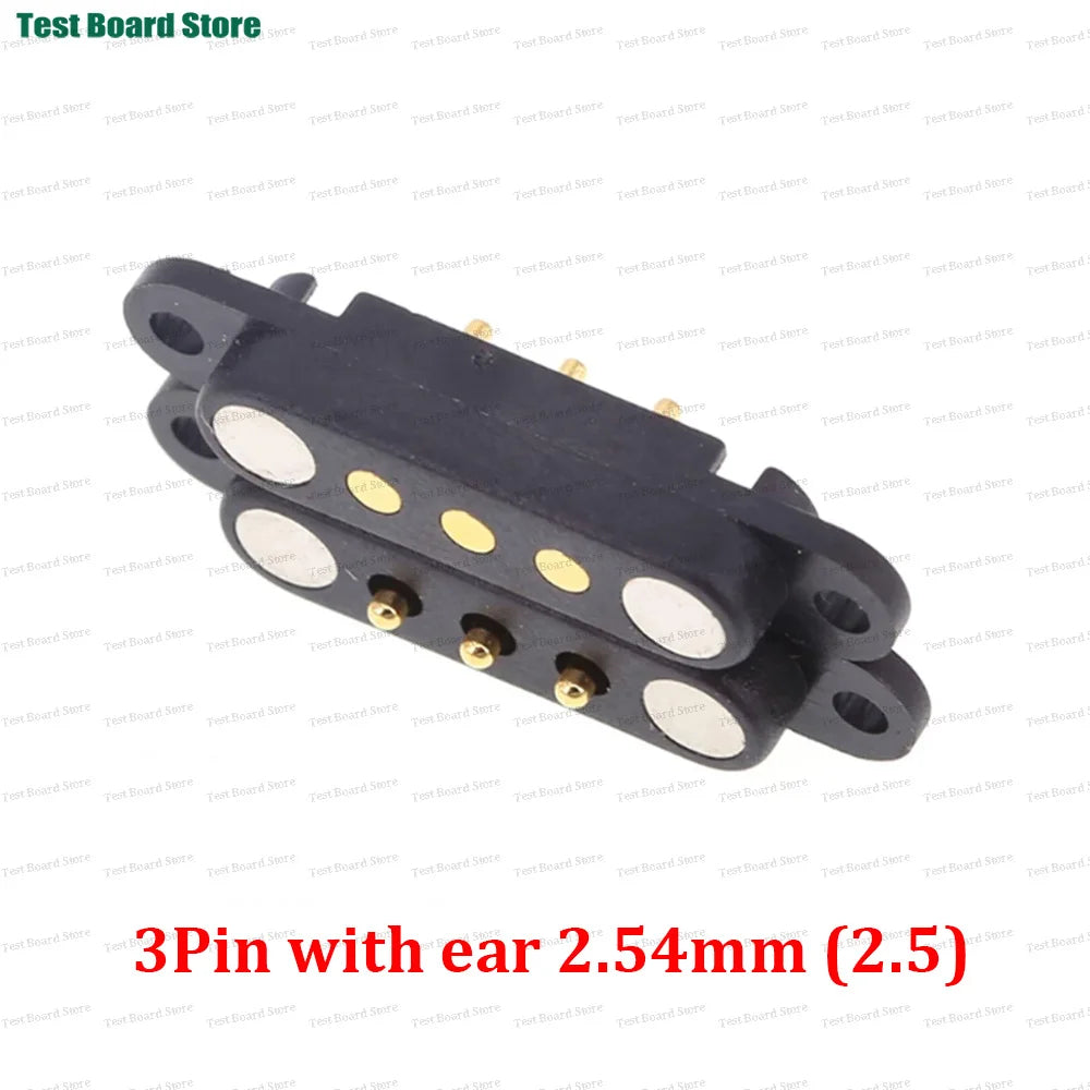 2A DC Magnetic Pogo Pin Connector - 2–8 Pin Spring-Loaded Male/Female Power Socket, 2.5/2.54/2.8mm Pitch, 1–5 Sets