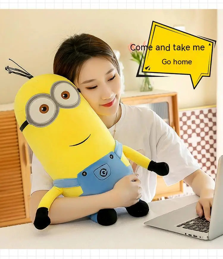 Cute Minions Plush Toy – Yellow Bob & Stuart Soft Dolls in Jeans, Perfect Christmas & Birthday Gift (1pcs)