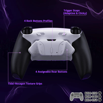 eXtremeRate RISE4 Plus MAX Back Button Kit – Remappable PS5 Controller Accessory with Clicky Trigger Stop & Rubberized Grip