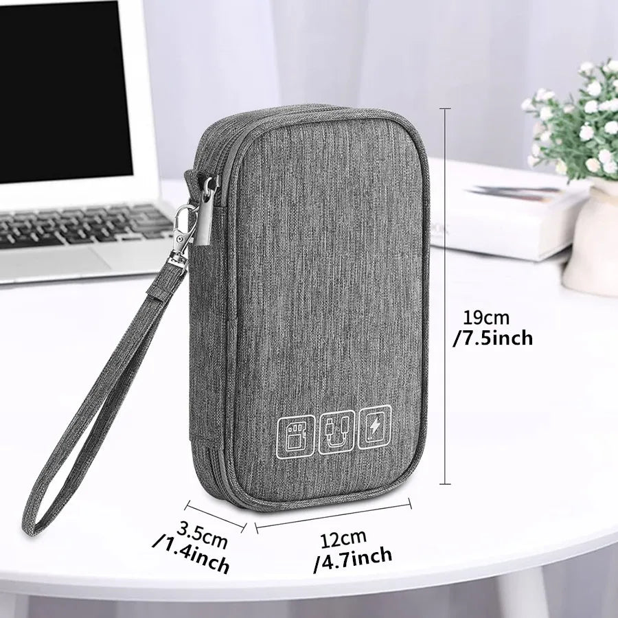 Portable Digital Storage Bag – Waterproof USB Cable Organizer Pouch for Electronics & Accessories