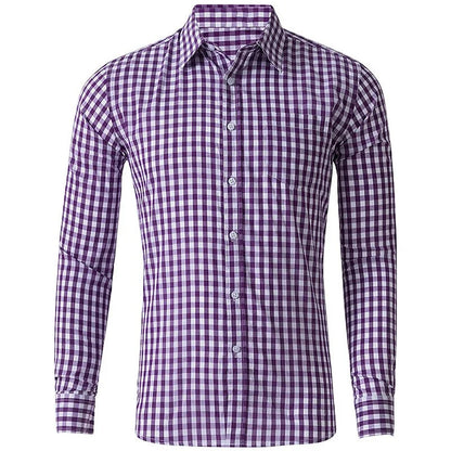 Men’s Plaid Long Sleeve Shirt - Casual 3D Printed Lapel Summer Shirt Unisex Fashion Top