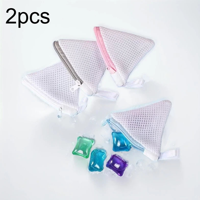 2PCS Zipper Laundry Bags for Socks & Small Items – Corner Design Mesh Laundry Wash Bags, Detergent Compatible
