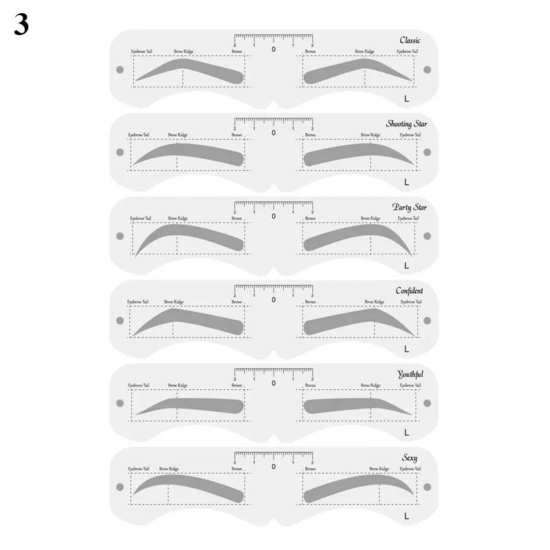 Reusable Eyebrow Stencil Set – Soft Ruler Brow Definer & Styling Template for Precise Grooming