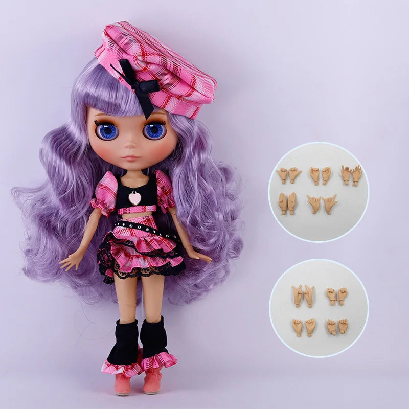 ICY DBS Blythe Doll – Tan Skin Matte Face with Eyebrows, 1/6 BJD Joint Body, Anime Christmas Gift