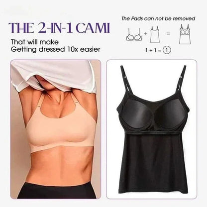 Women Cami Bra Top - Built-In Padded Bra Camisole Vest for Sleepwear, Home Wear & Casual Style