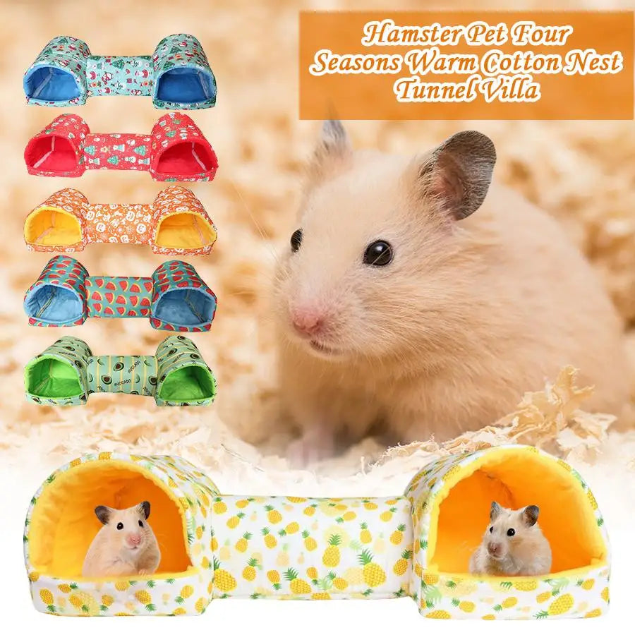 Small Pet Hideaway Tunnel - Cozy Hamster, Gerbil, Guinea Pig, and Ferret Sleeping Cave and Hideout Toy