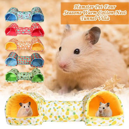 Small Pet Hideaway Tunnel - Cozy Hamster, Gerbil, Guinea Pig, and Ferret Sleeping Cave and Hideout Toy