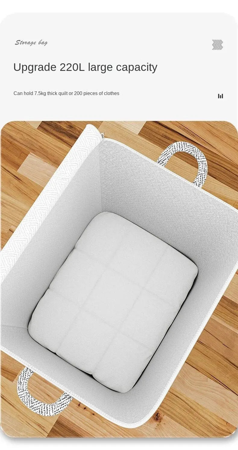 Large Capacity Household Storage Bag – Non-Woven Closet Organizer for Quilts, Clothing & Toys
