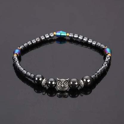Weight Loss Magnet Anklets: Owl Animals Stone Magnetic Therapy Bracelets for Women Men - Pain Relief, Slimming Health Jewelry