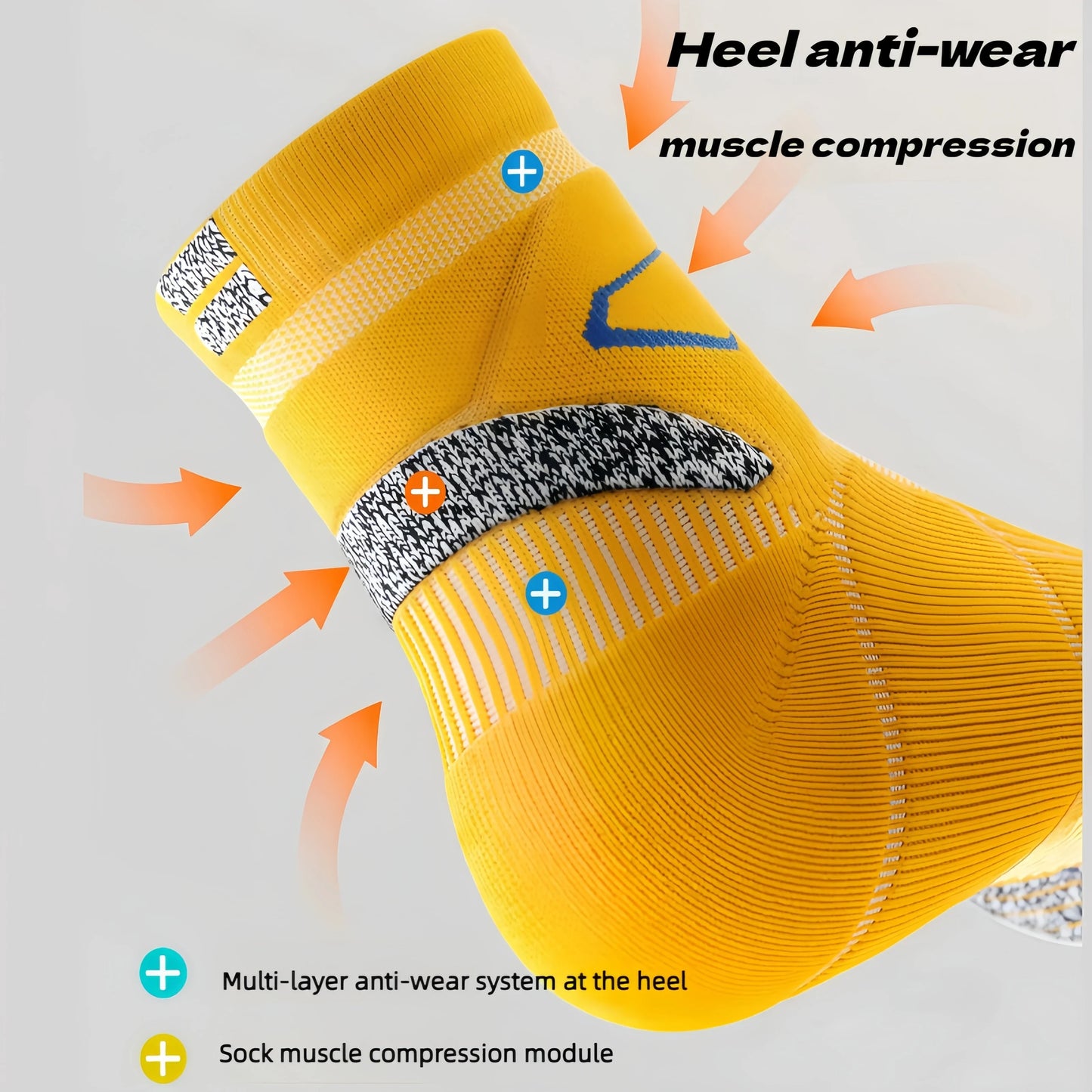 Professional Marathon Running Socks for Men – Thick Towel Bottom Sports Socks for Cycling & Basketball – Odor Control & Sweat Absorption Athletic Wear