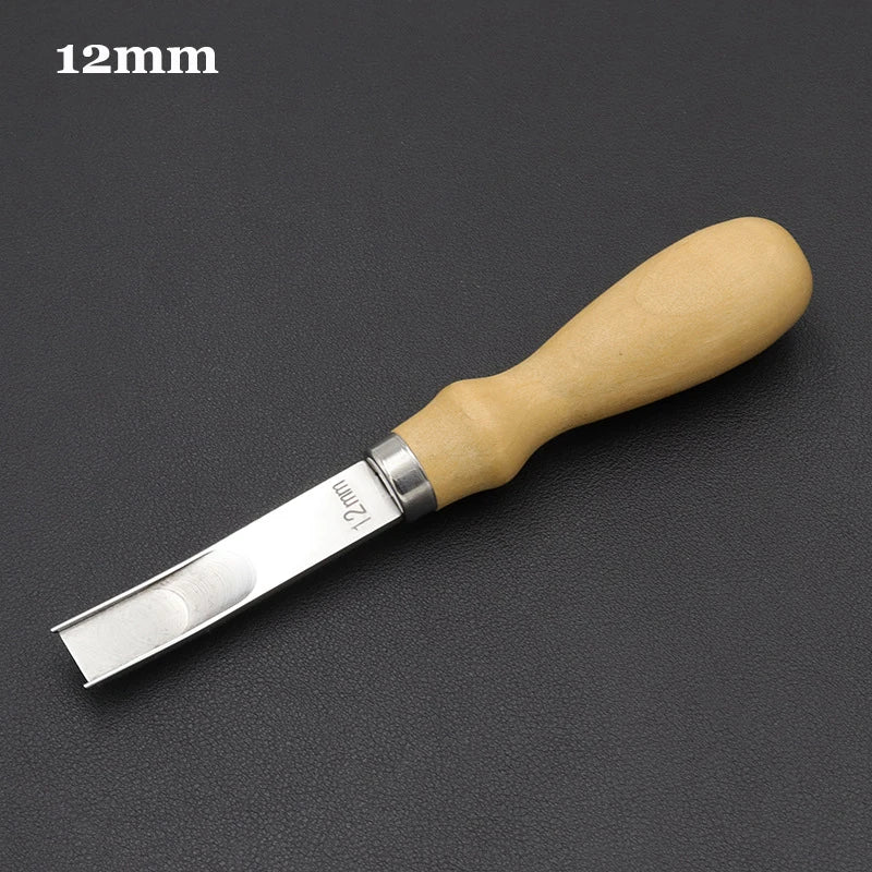 4mm-16mm Leather Edge Beveler Knife – Practical Skiving & Trimming Tool with Wood Handle for DIY Leathercraft
