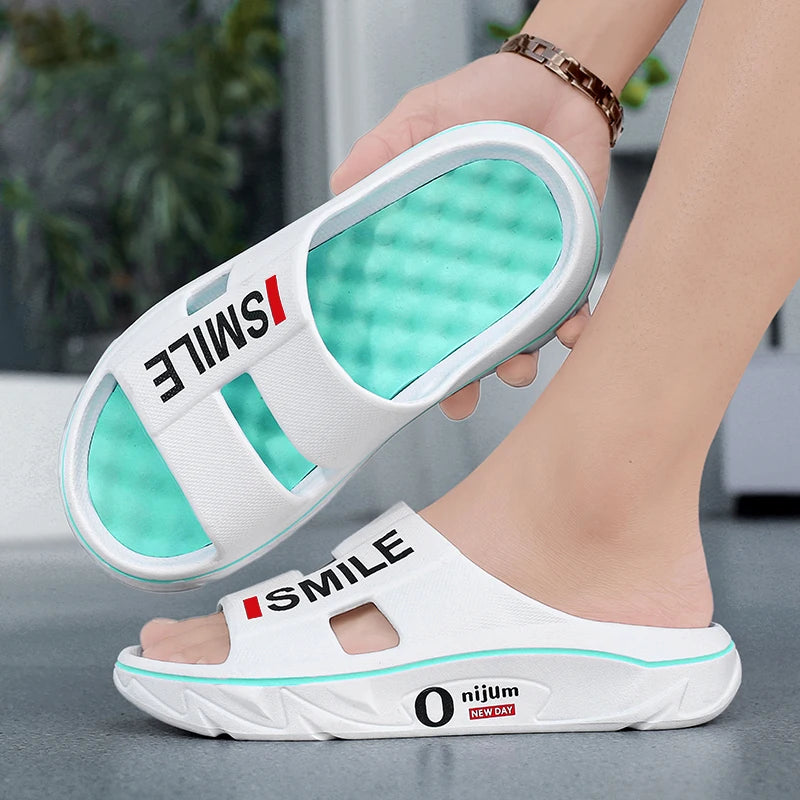 Summer Men’s Massage Slippers – Indoor Outdoor Soft Slides, Beach Sandals & Casual Flip-Flops