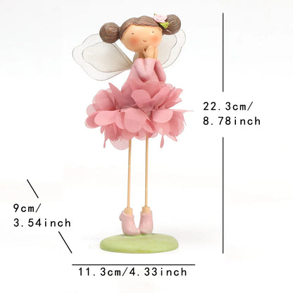 Muppet Flower Fairy Doll – Little Girl Elf Angel Ornament, Anime Cartoon Cloth Decoration for Home, Office & Cafe