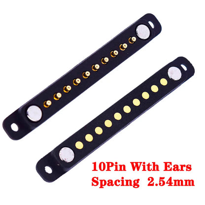2-Pin Waterproof Magnetic Pogo Pin Connector - 2.8mm Pitch Spring-Loaded Male/Female DC Power Socket with Ears