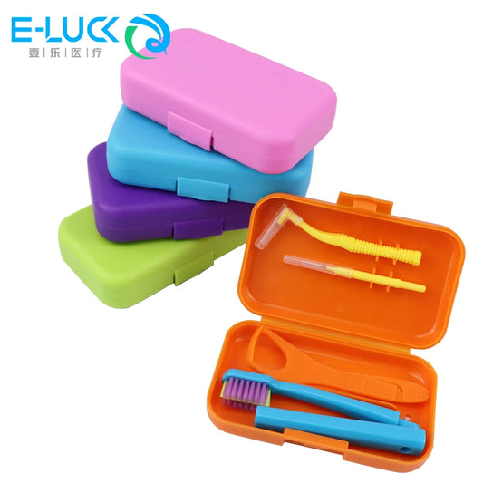 Portable Dental Cleaning Kit - Travel Oral Care Set with Toothbrush, Interdental Brush & Tongue Scraper