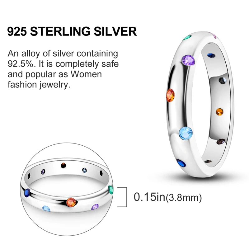 925 Sterling Silver Ring – Infinite Love Star & Moon Design for Women, Wedding Jewelry Gift