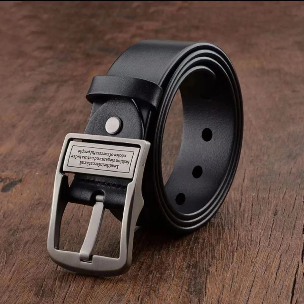 Men's Leather Cowhide Belt – Fashion Metal Alloy Pin Buckle, Luxury Brand for Jeans & Business Casual Wear
