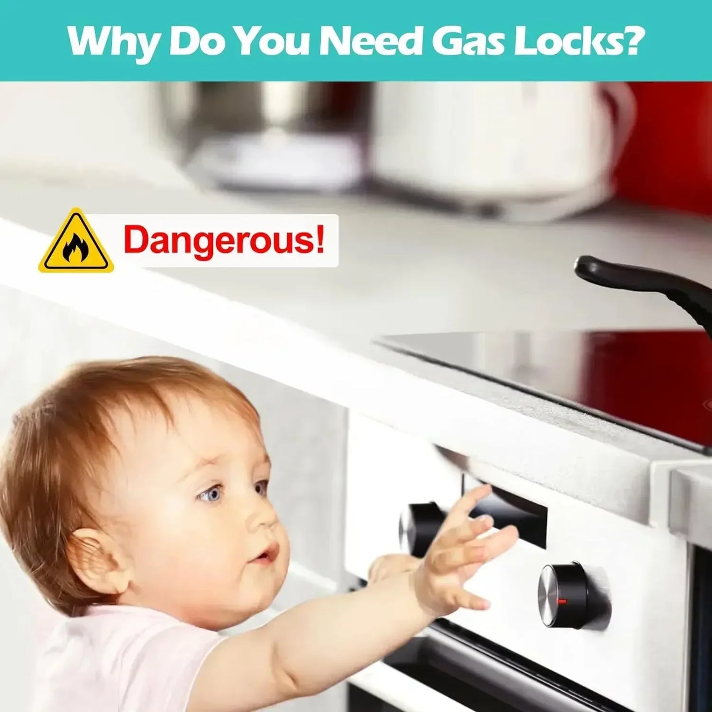 Kitchen Stove Knob Safety Lock - Childproof Gas Oven Knob Cover Protector