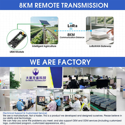 LLCC68 LoRa Wireless Module - DX-LR20 22dBm Long-Range SMD RF Module for 433/475/868/915MHz Frequencies