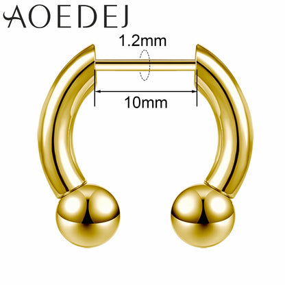 AOEDEJ 16G Stainless Steel Plug-In Style Nose Ring – Spike Ox Horn Septum Ring for Men & Women Large Gauge Body Piercing (8–10mm) Single Piece