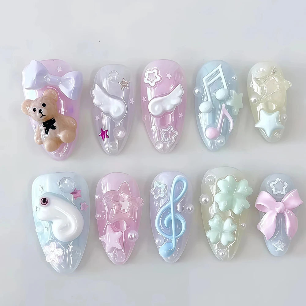3D Angel Wings Nail Art Silicone Mold - Reusable Clear DIY Manicure Template for Gel Nail Charms