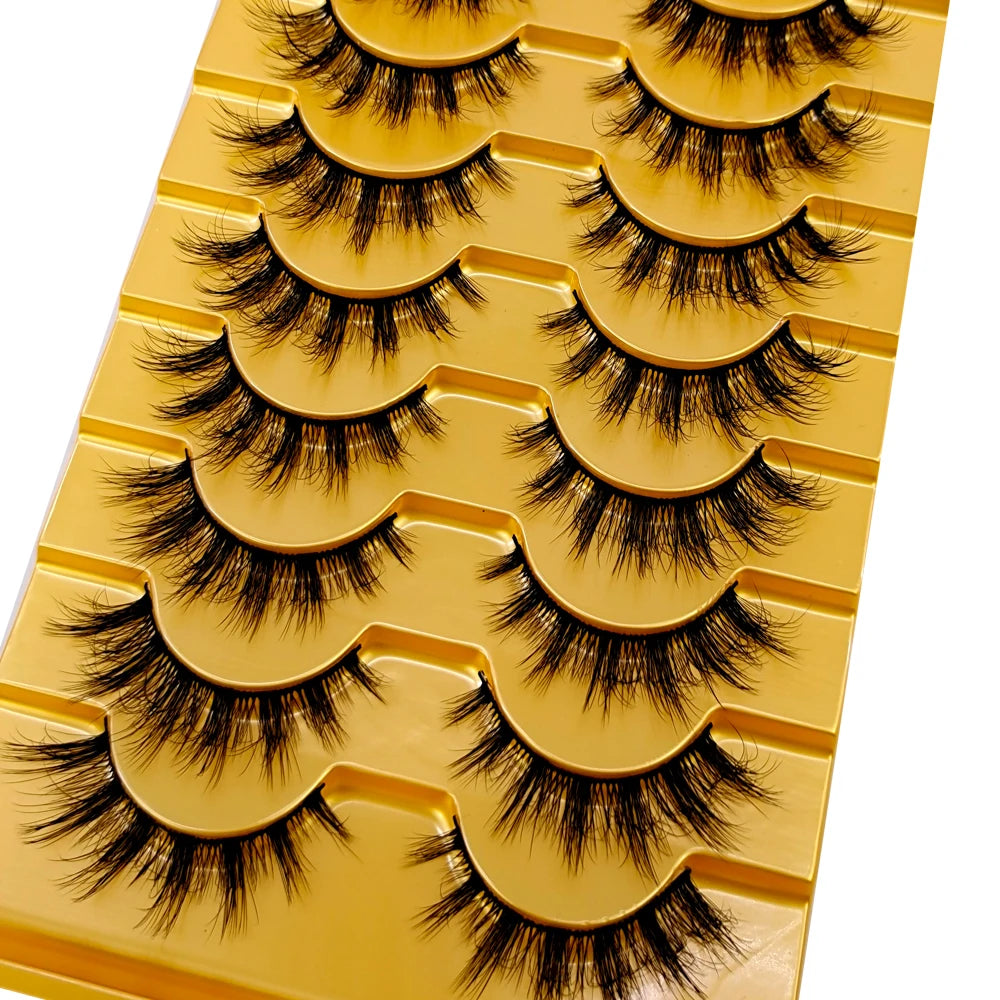 10 Pairs 3D Mink False Eyelashes – Natural Long & Short Fake Lashes Makeup Kit (38 Styles)