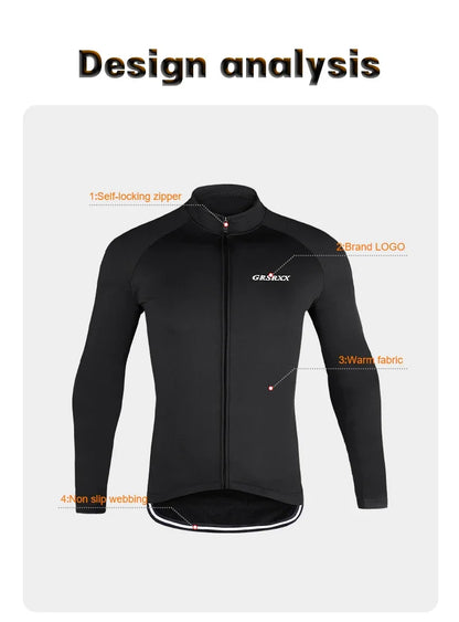 GRSRXX Thermal Winter Cycling Jacket – Unisex MTB Bike Coat & Sleeveless Long Sleeve Cycling Jersey