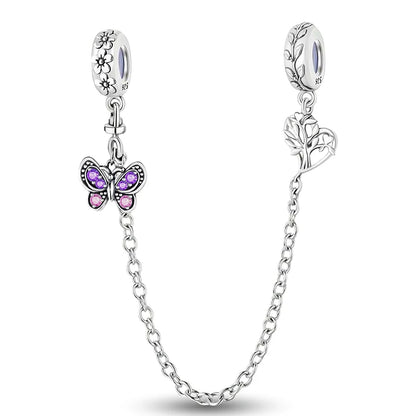 925 Sterling Silver Pink Heart Charm - Zircon Love Pendant Bead for DIY Bracelets, Bangles & Women’s Jewelry