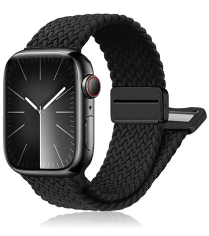 Braided Nylon Magnetic Apple Watch Band – Adjustable Sport Loop Strap for iWatch Series SE 6–10 & Ultra 2 (38mm–49mm)