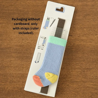 Retro Contrast-Color Pen Holder Strap - Elastic Journal Binding Band with Ruler