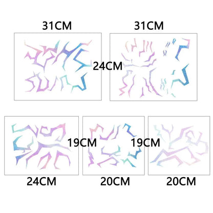 5pcs Laser Kpop Demon Hunters Rumi Kang Temporary Tattoo Set – Face & Body Tattoo Stickers for Halloween Party Gifts