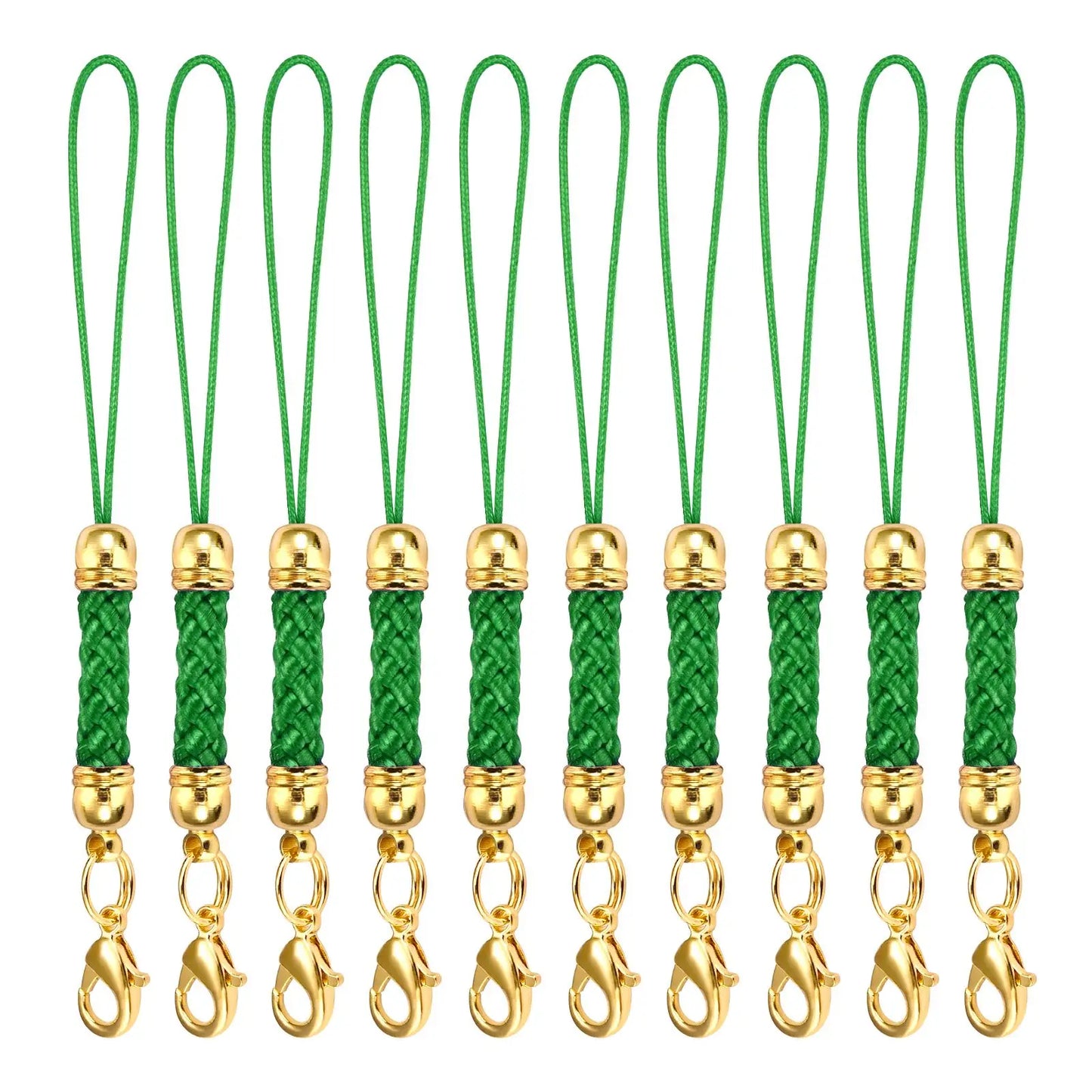 10Pcs Lanyard Strap Set - Lobster Clasp Rope Keychain Hooks Mobile Charms & Key Ring Accessories