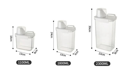 Airtight Laundry Detergent Dispenser – Clear Powder & Liquid Storage Container with Lid Jar