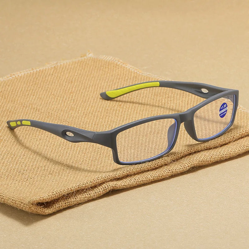 Fashion Sport Reading Glasses for Men & Women – Non-Slip Anti-Blue Light, High Definition Computer Eyewear, Diopter +1.0 to +4.0