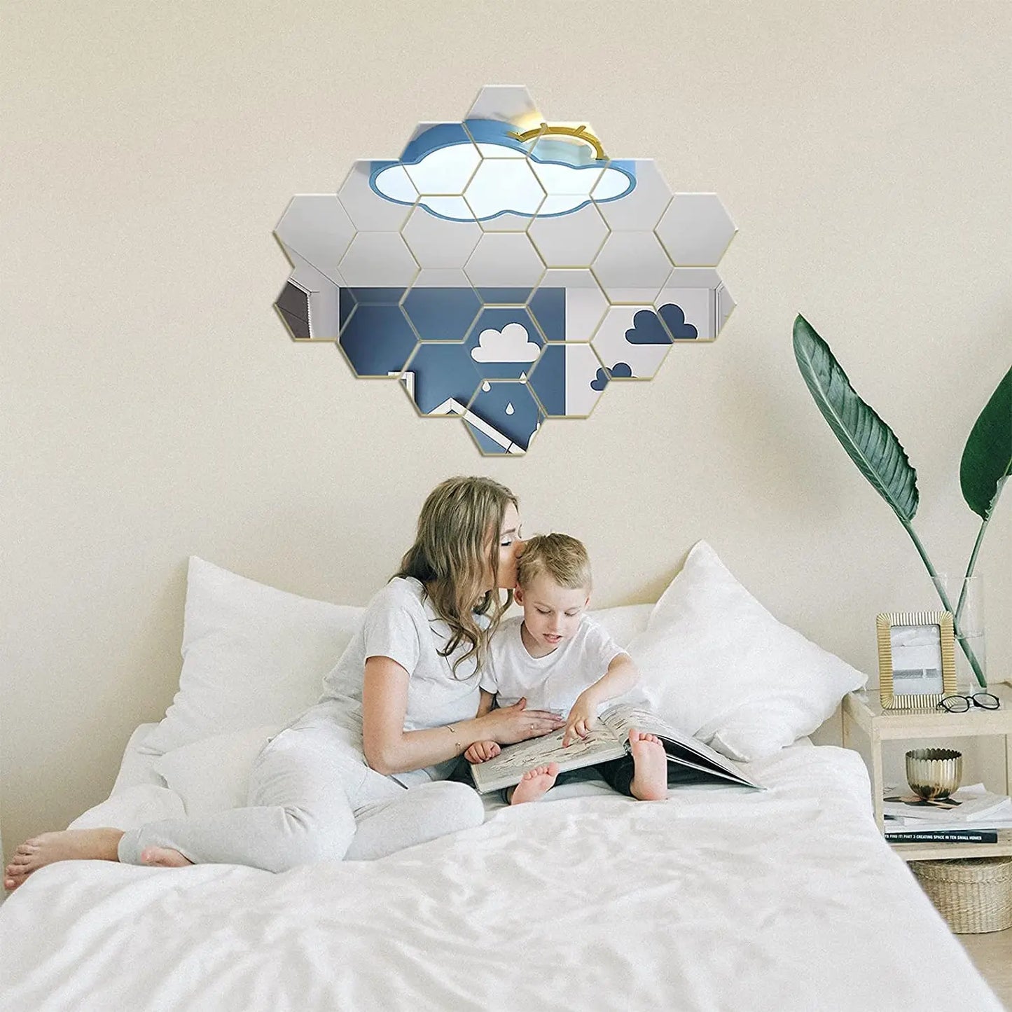Hexagon Acrylic Mirror Wall Stickers - 6/12Pcs DIY Removable Decorative Decals for Home Decor