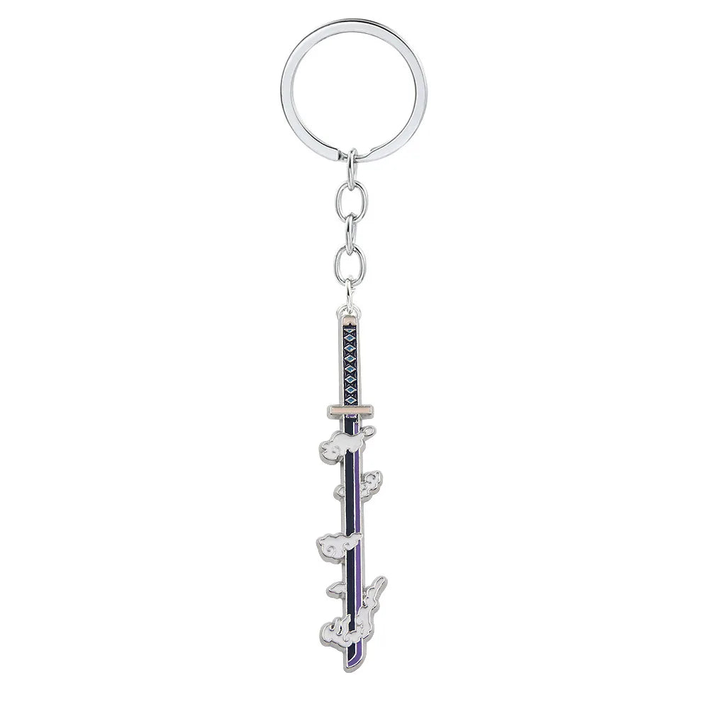 Anime Demon Slayer Sword Keychain – Mini Japanese Katana Enamel Pendant Souvenir Key Ring Bag Charm Exquisite Gift Decor