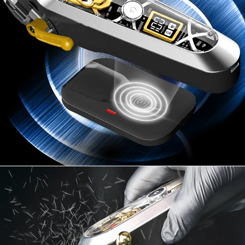 WMARK NG-130 Wireless Charging Hair Clipper – High Speed Professional Type-C Rechargeable Cutter with Charging Stand